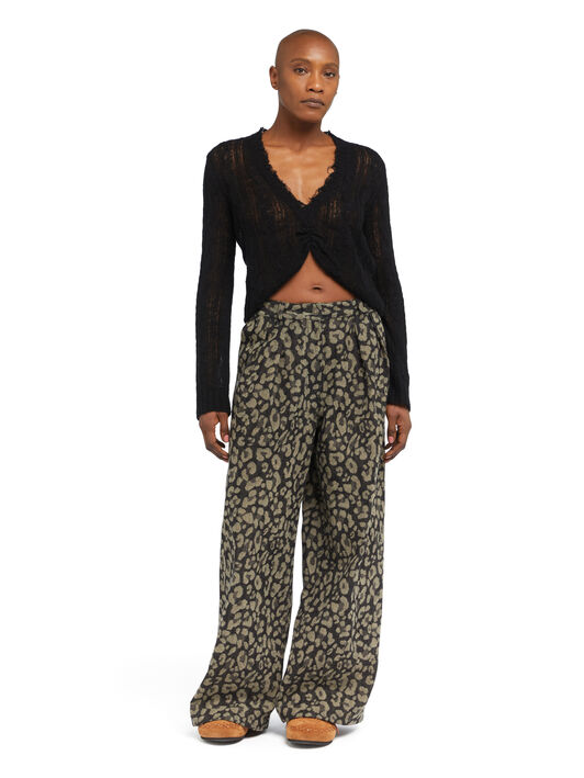 Alanui Seattle Jungle Wide Leg Denim Pants Ardesia-Dark Dust LWYB003E25DEN001
