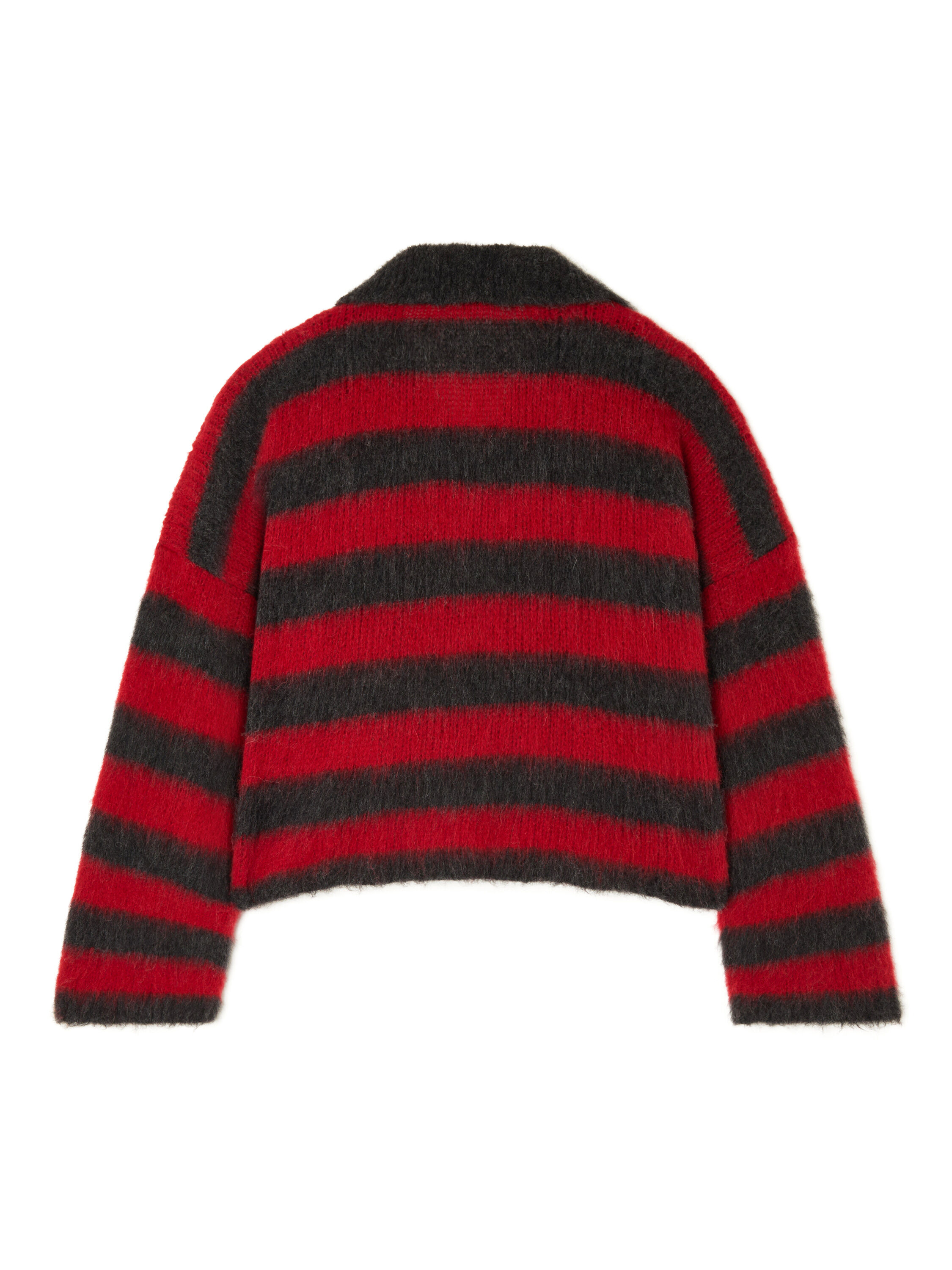 Alanui Grunge Stripes Polo Ruby-Charcoal LWHV007E25KNI001