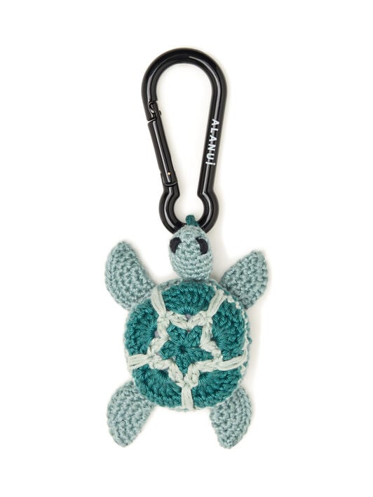 Alanui Handmade Turtle Crochet Key Holder Acquamarine-Green Tide LWRE012R26KNI001 Alanui Handmade Turtle Crochet Key Holder Acquamarine-Green Tide LWRE012R26KNI001