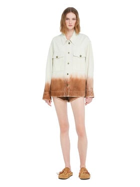 Alanui Shades Of Eden Denim Overshirt Raw Denim-Red Earth
