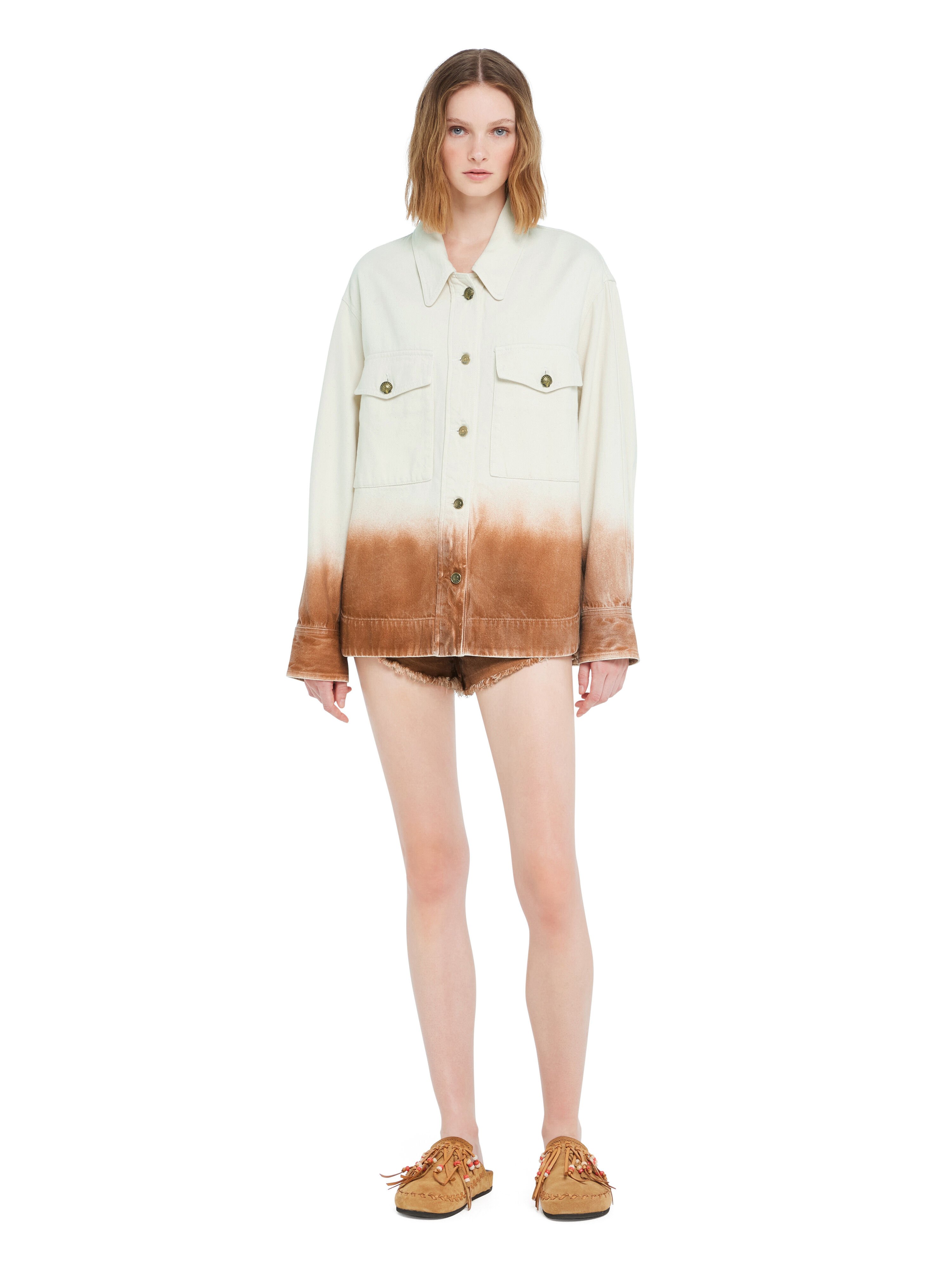 Alanui Shades Of Eden Denim Overshirt Raw Denim-Red Earth LWYD004R26DEN003