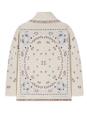Alanui Bandana Jacquard Cardigan Chalk-Marsala