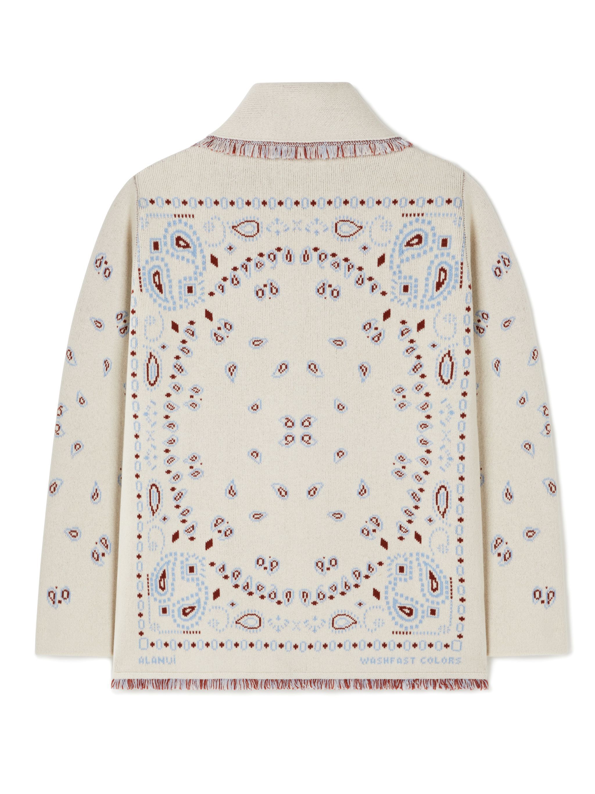 Alanui Bandana Jacquard Cardigan Chalk-Marsala LMHB039R25KNI001