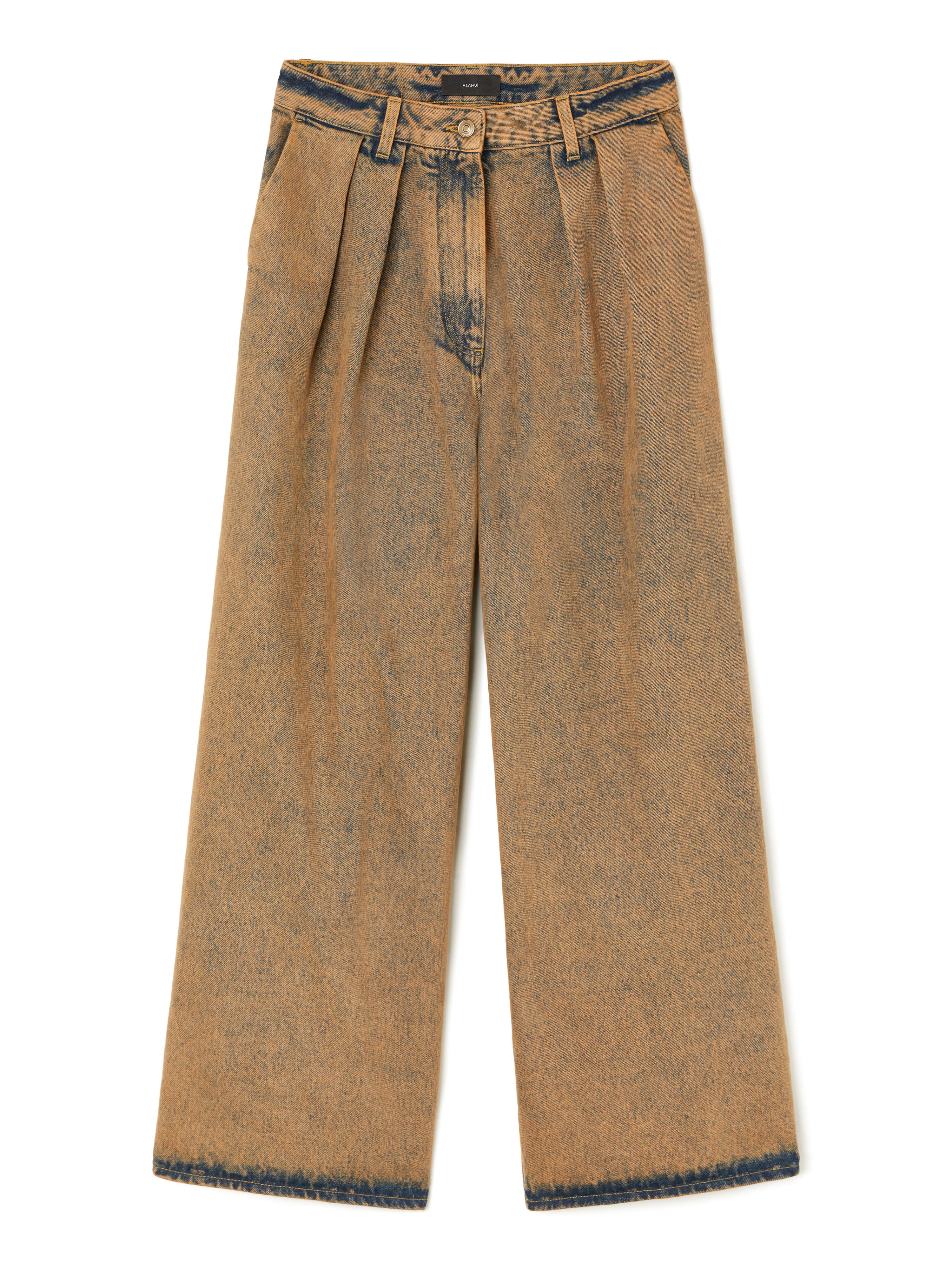Alanui Desert Rose Wide Leg Denim Pants Overdye Apricot Denim LWYB003E25DEN002