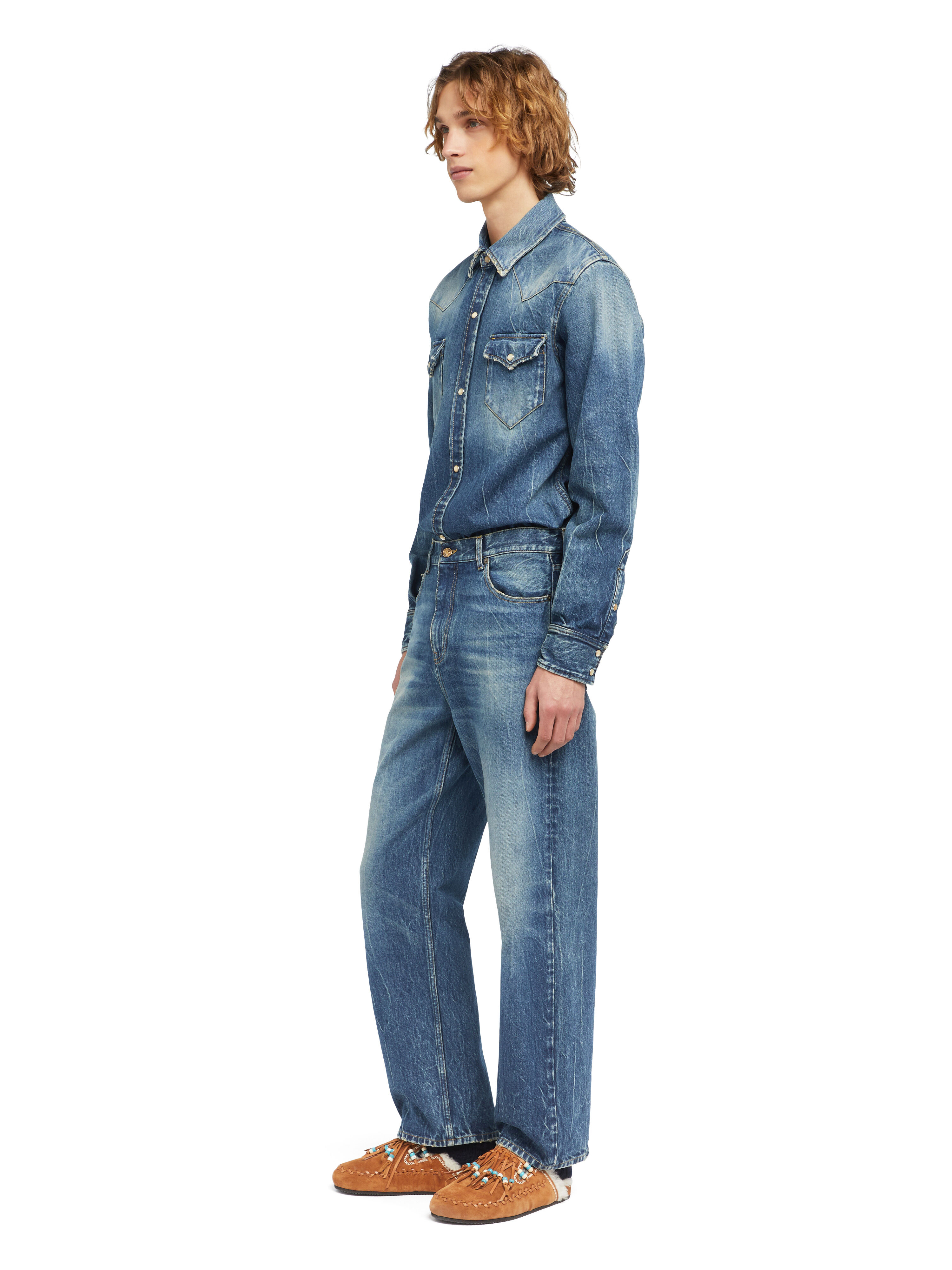 Alanui Pacific Roads Denim Pants Medium Wash Denim LMYA013E25DEN003