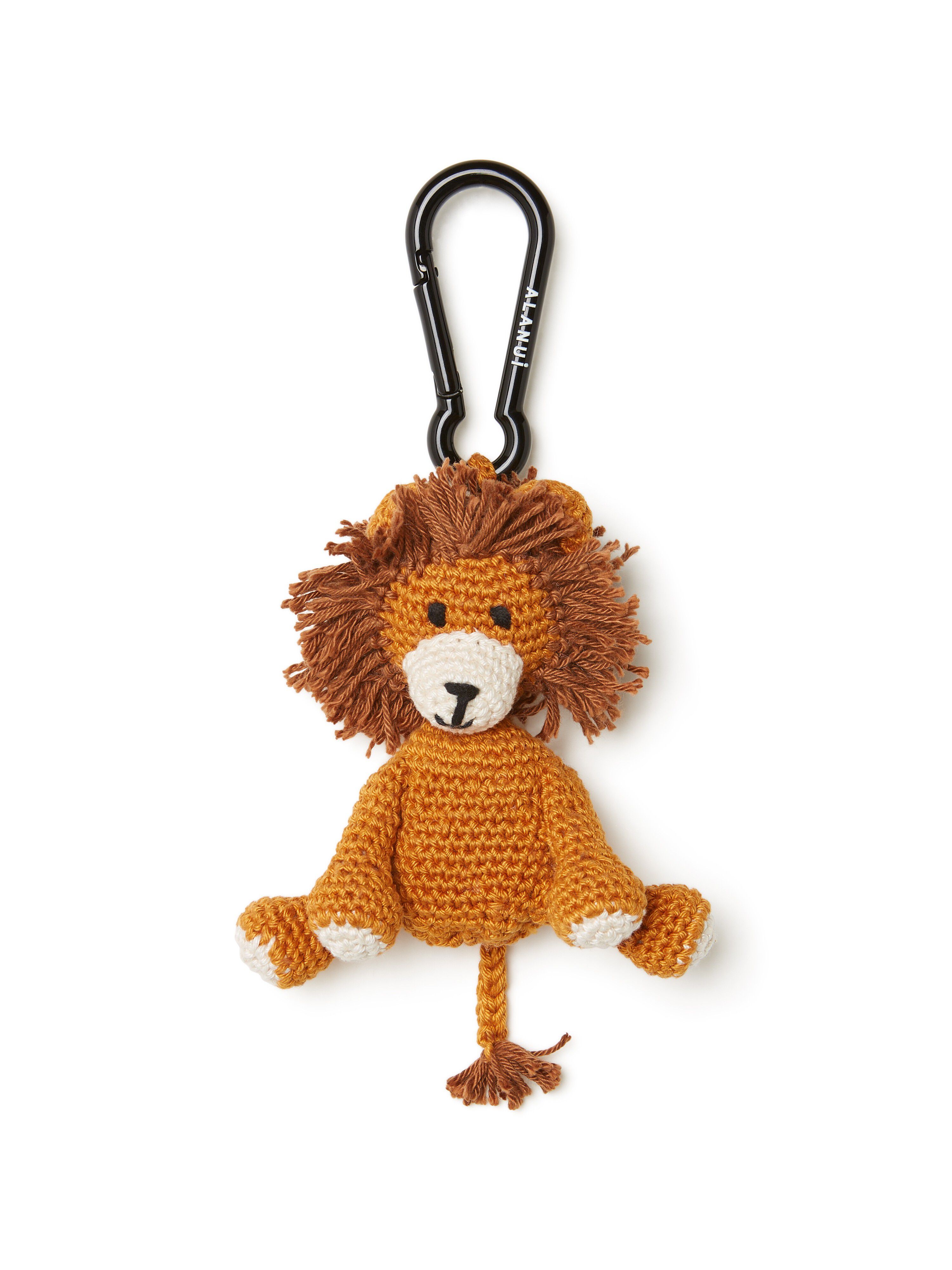 Alanui Handmade Lion Crochet Key Holder Pecan LWRE006R25KNI001