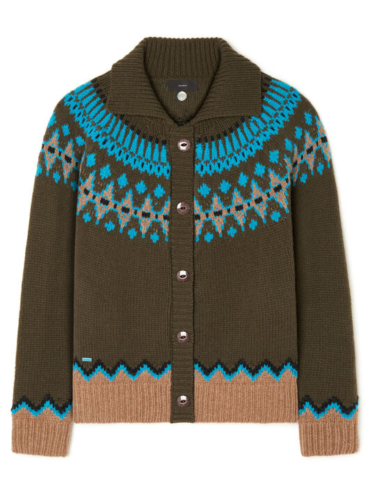 Alanui Sweet Winter Jacket Oliva-Multicolor LWHQ01DE25KNI001