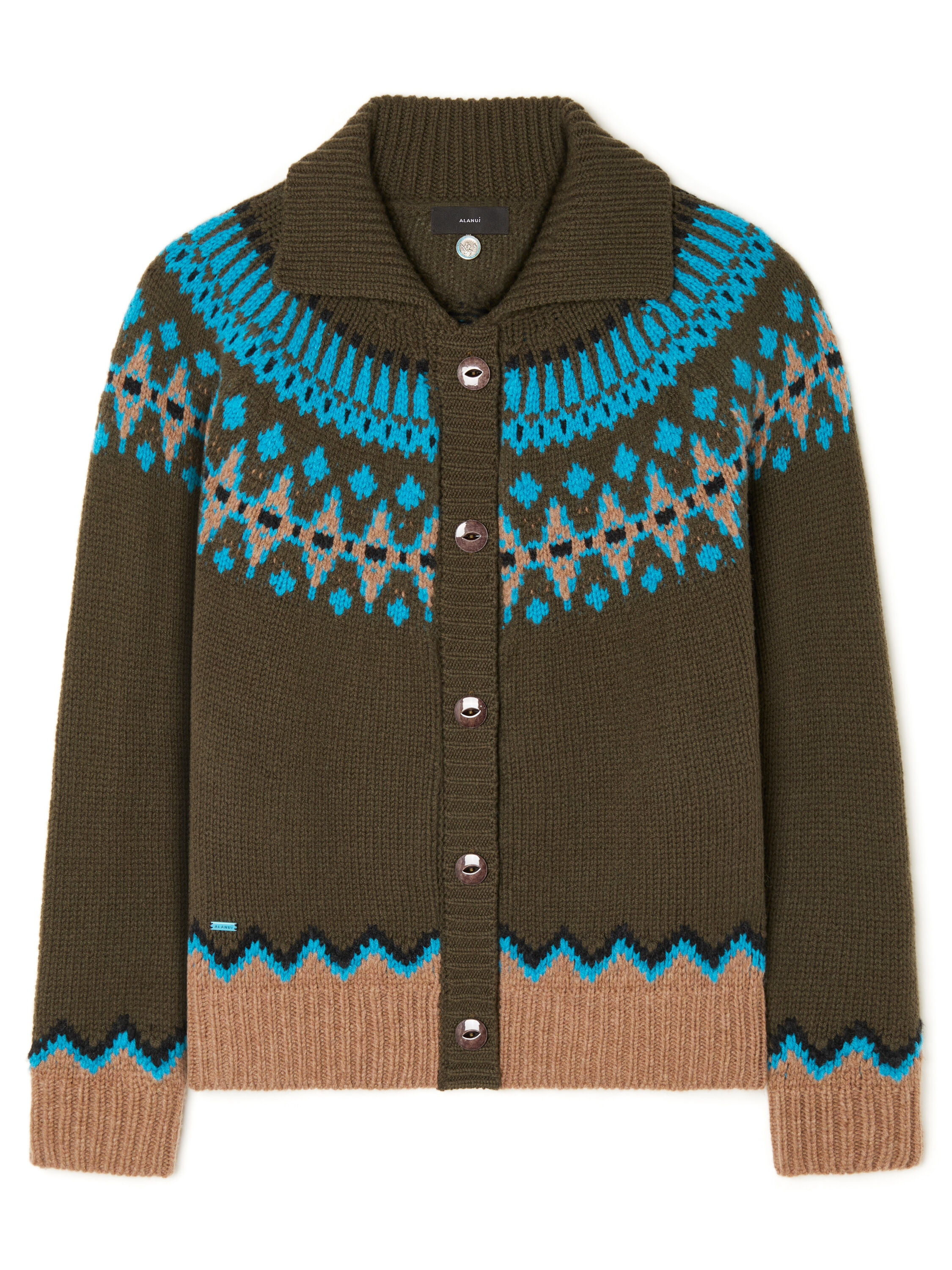 Alanui Sweet Winter Jacket Oliva-Multicolor LWHQ01DE25KNI001