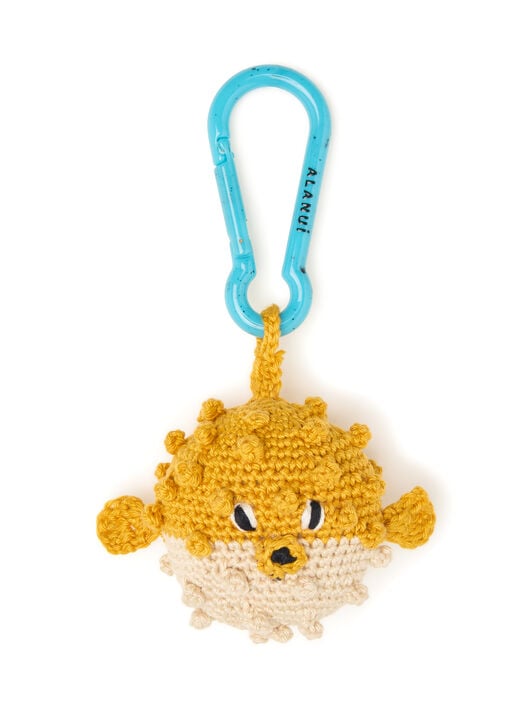 Alanui Handmade Puffer Fish Crochet Key Holder Sunlight-Sand LWRE011R26KNI001
