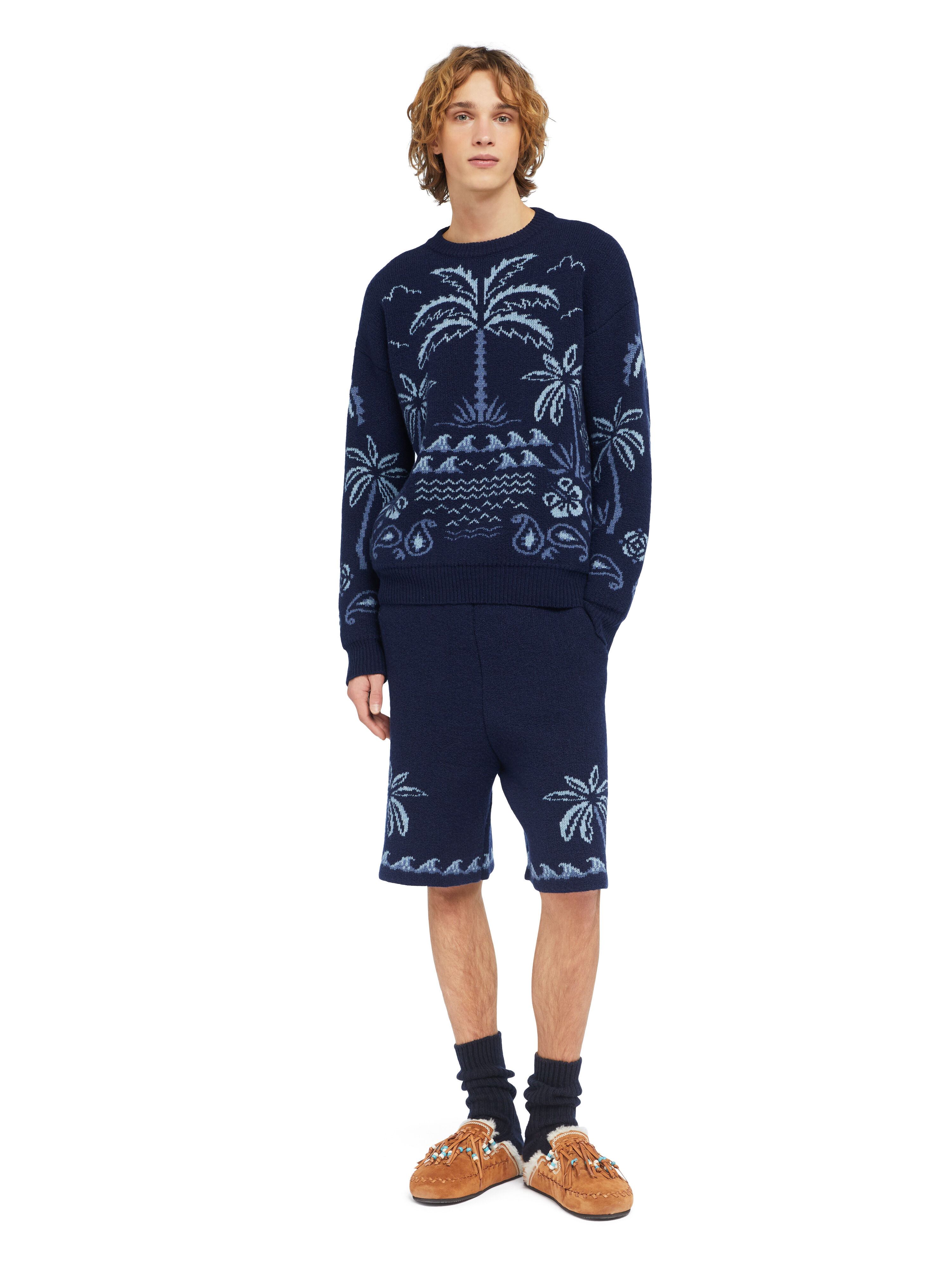 Alanui Glimpse Of Eden Sweater Midnight-Denim LMHE033E25KNI001