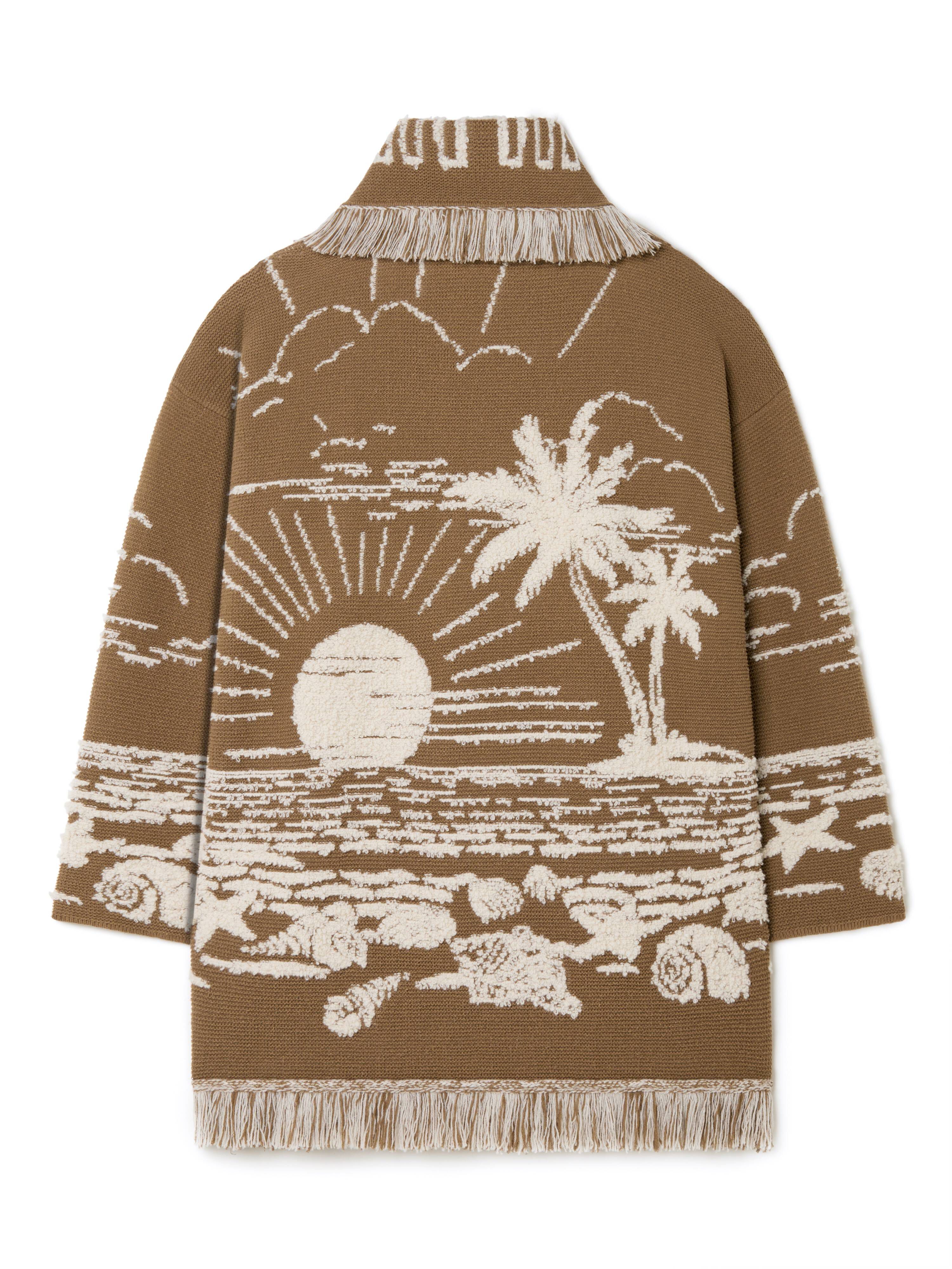 Alanui Beyond The Horizons Cardigan Khaki-White LWHB064R25KNI00I