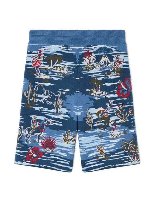 Alanui Tex-Hawaii Roundtrip Shorts Midnight-Multicolor LMHM004E25KNI003 Alanui Tex-Hawaii Roundtrip Shorts Midnight-Multicolor LMHM004E25KNI003