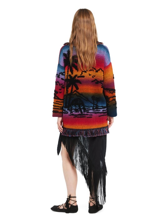 Alanui Sunset Stories Cardigan Black-Multicolor LWHB064R26KNI010