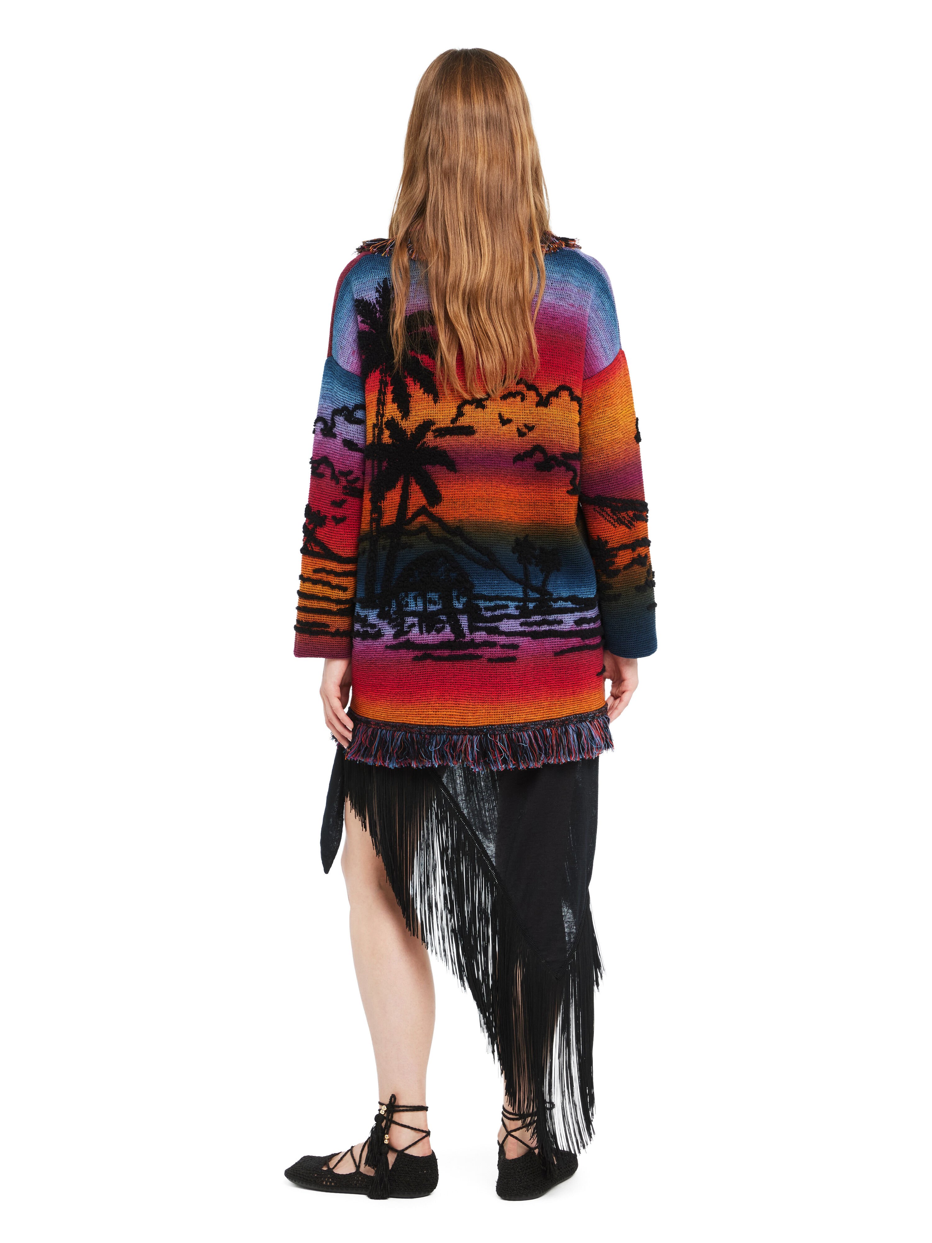 Alanui Sunset Stories Cardigan Black-Multicolor LWHB064R26KNI010