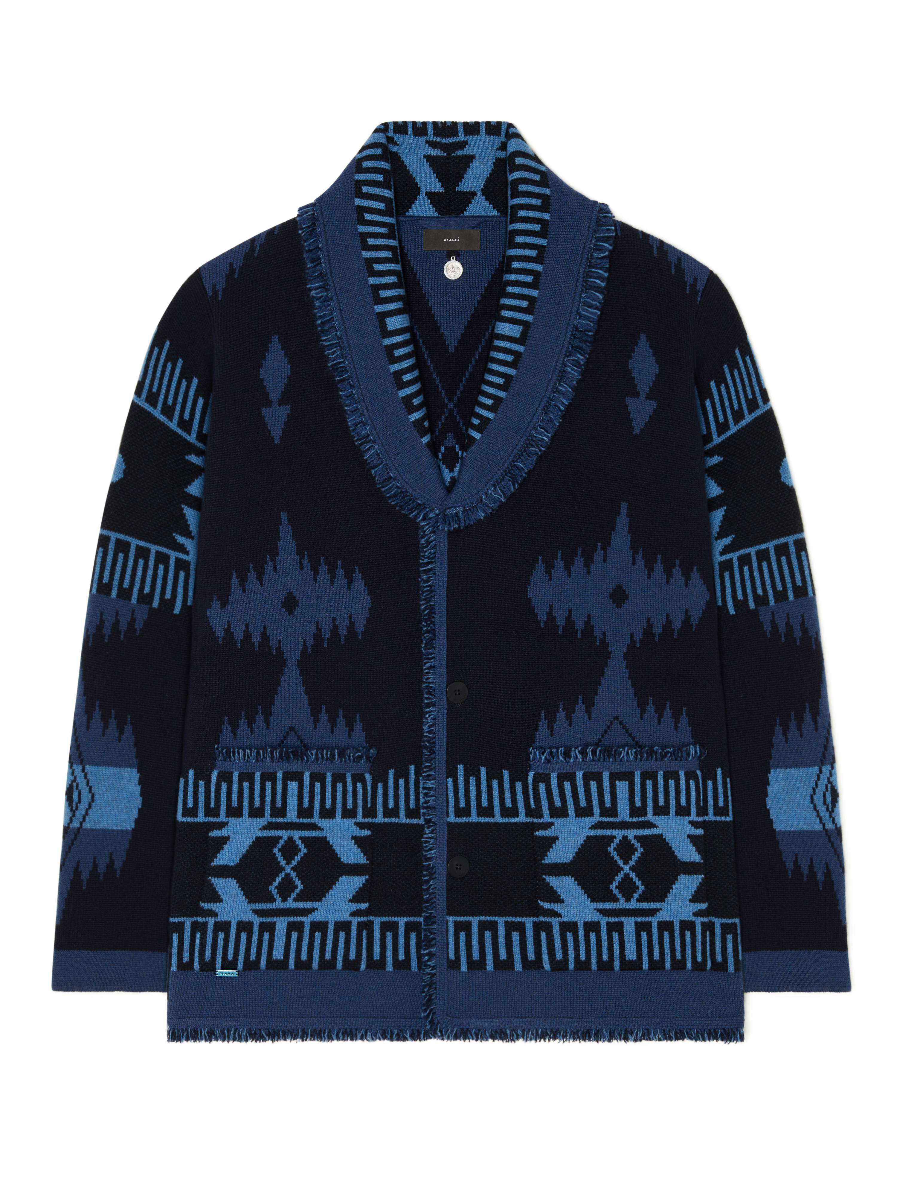 Alanui Icon Jacquard Cardigan Midnight Blue-Evening Blue LMHB038E24KNI001