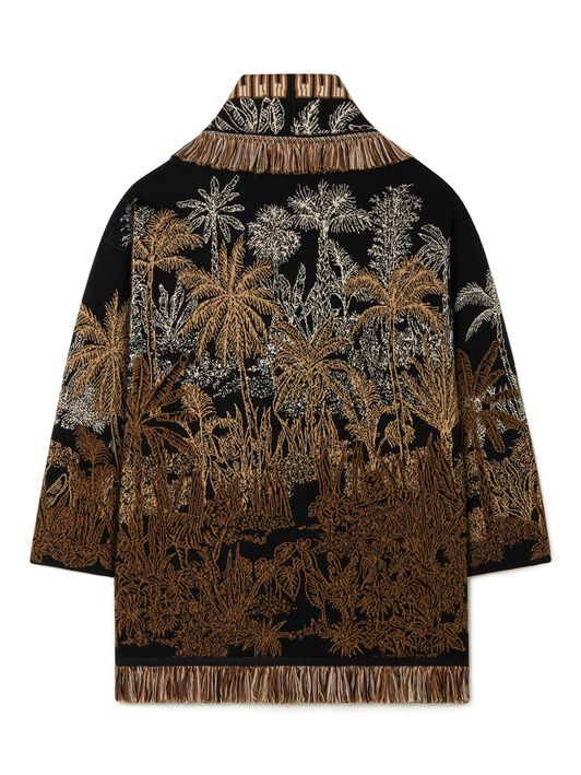 Alanui Jungle Toile De Jouy Cardigan Black-Pecan LWHB064R25KNI009