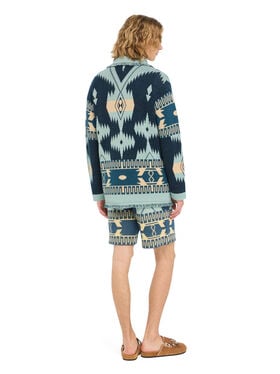 Alanui Icon Jacquard Cardigan Arbour-Light Blue