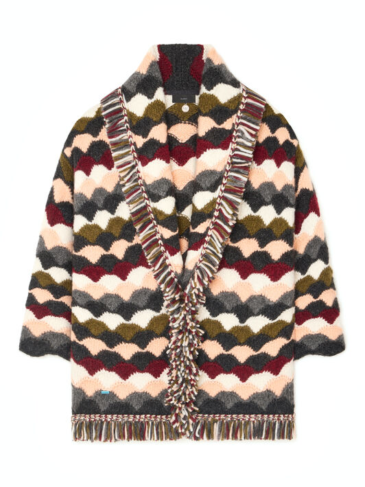 Alanui Shattered Stripes Cardigan Olive-Multicolor LWHB064E25KNI003