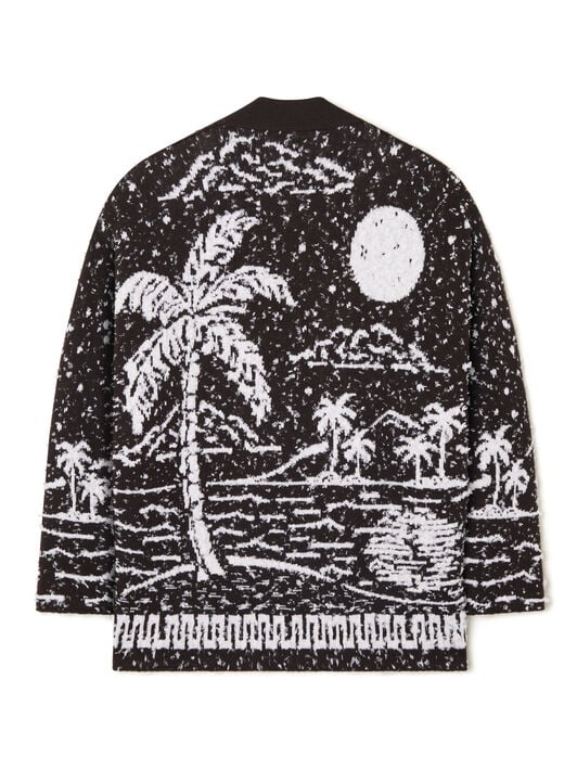 Alanui Ocean Whispers Cardigan Coffee-White Pearl LMHB027R26KNI002