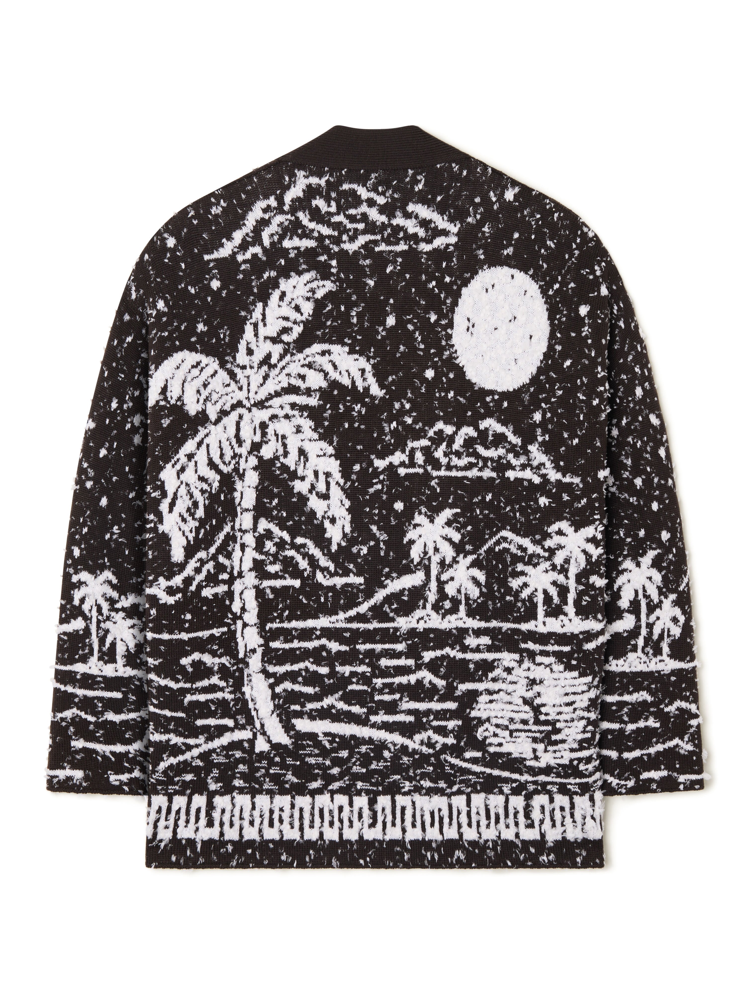 Alanui Ocean Whispers Cardigan Coffee-White Pearl LMHB027R26KNI002