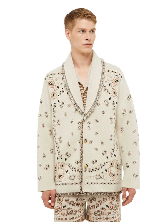 Alanui Bandana Jacquard Cardigan Curcuma LMHB039R24KNI006