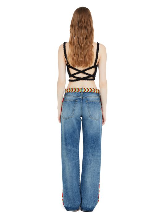 Alanui Memories Of The Savannah Denim Pants Medium Wash Blue Denim LWYA019R25DEN001