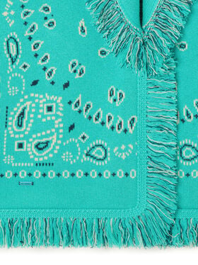 Alanui Bandana Jacquard Cardigan Reef-Deep Blue