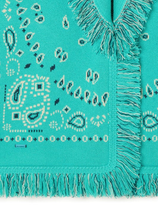 Alanui Bandana Jacquard Cardigan Reef-Deep Blue LWHB064R26KNI002