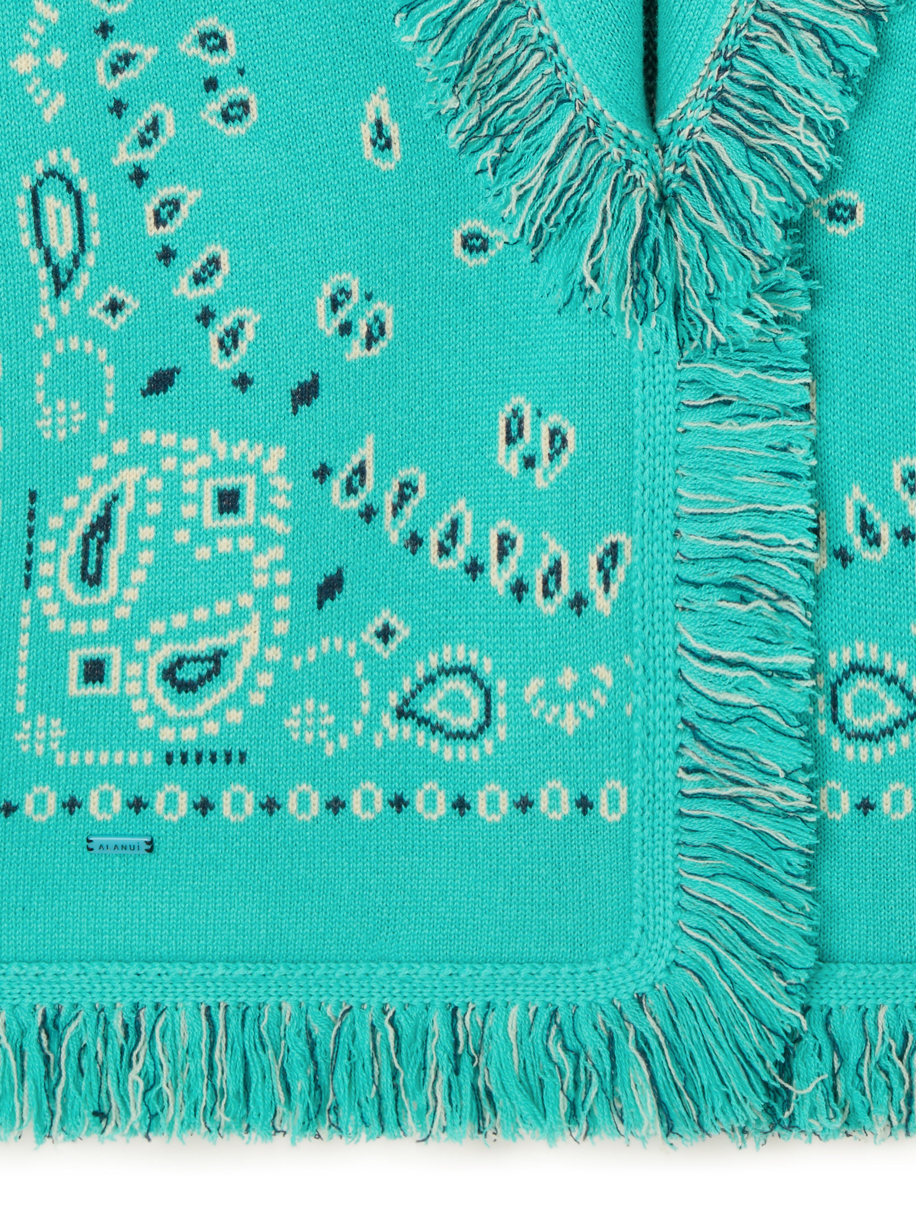 Alanui Bandana Jacquard Cardigan Reef-Deep Blue LWHB064R26KNI002
