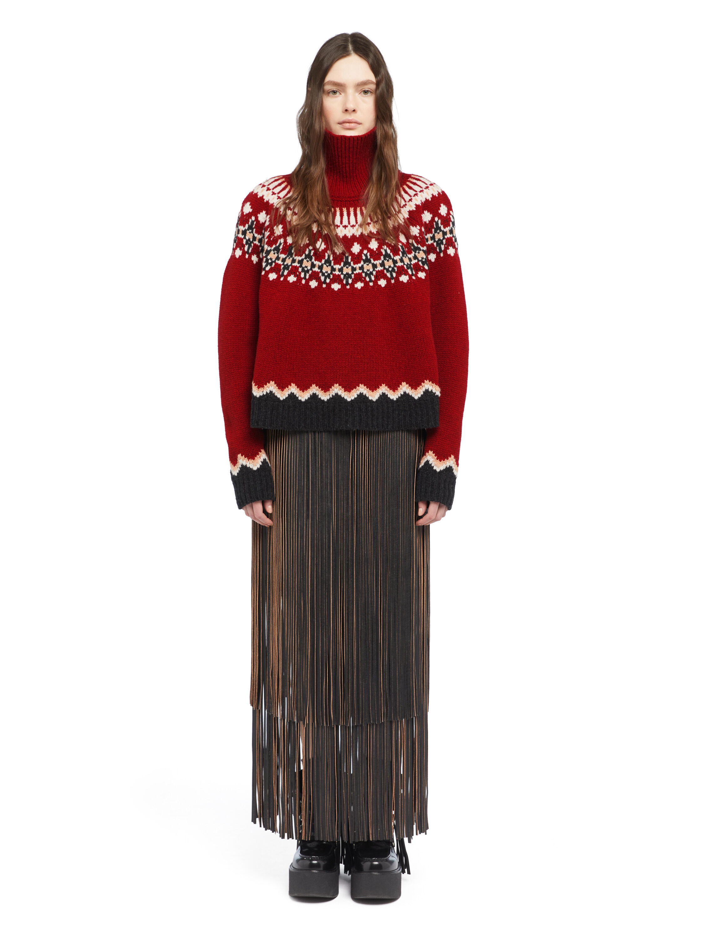 Alanui Sweet Winter Turtleneck Ruby-Multicolor LWHF001E25KNI001