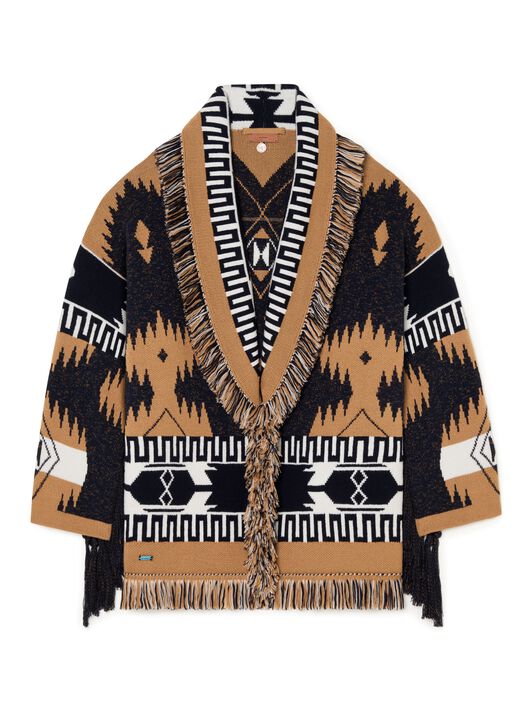 Alanui African Vibes Cardigan Deep Blue-Sand LWHB064R25KNI007