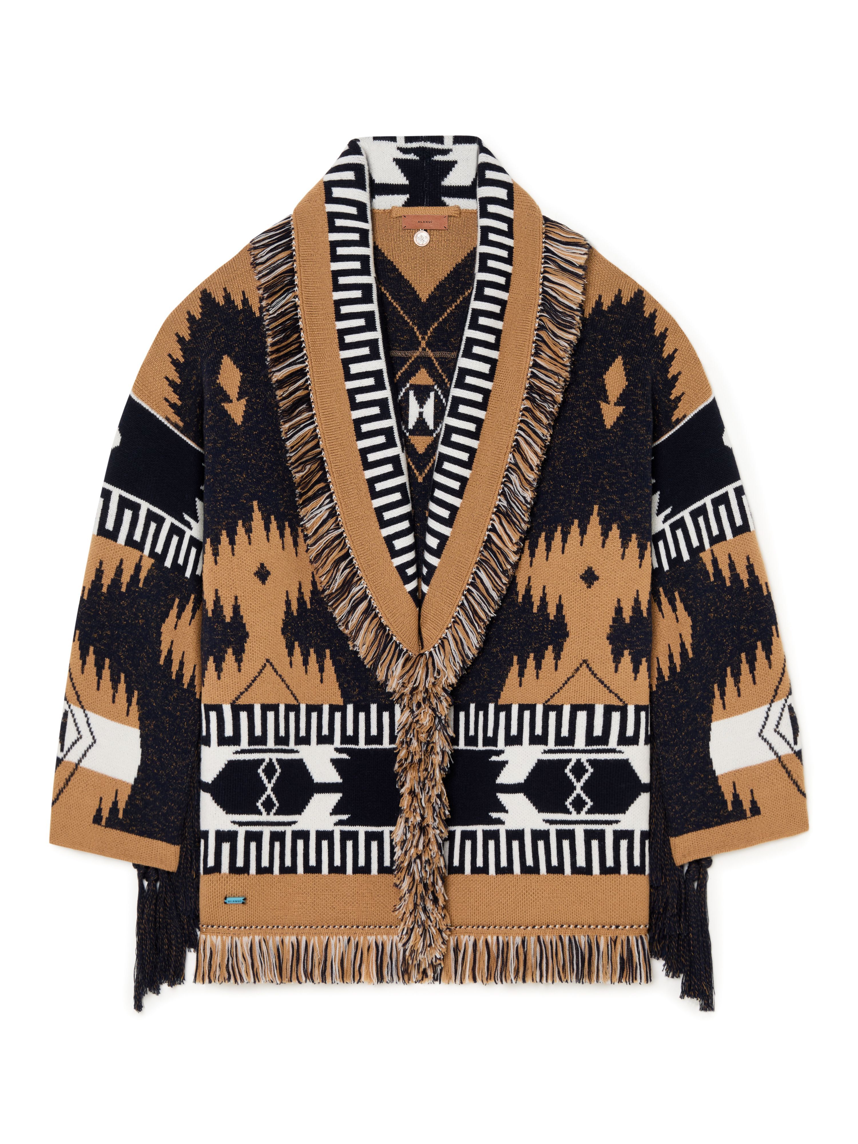 Alanui African Vibes Cardigan Deep Blue-Sand LWHB064R25KNI007