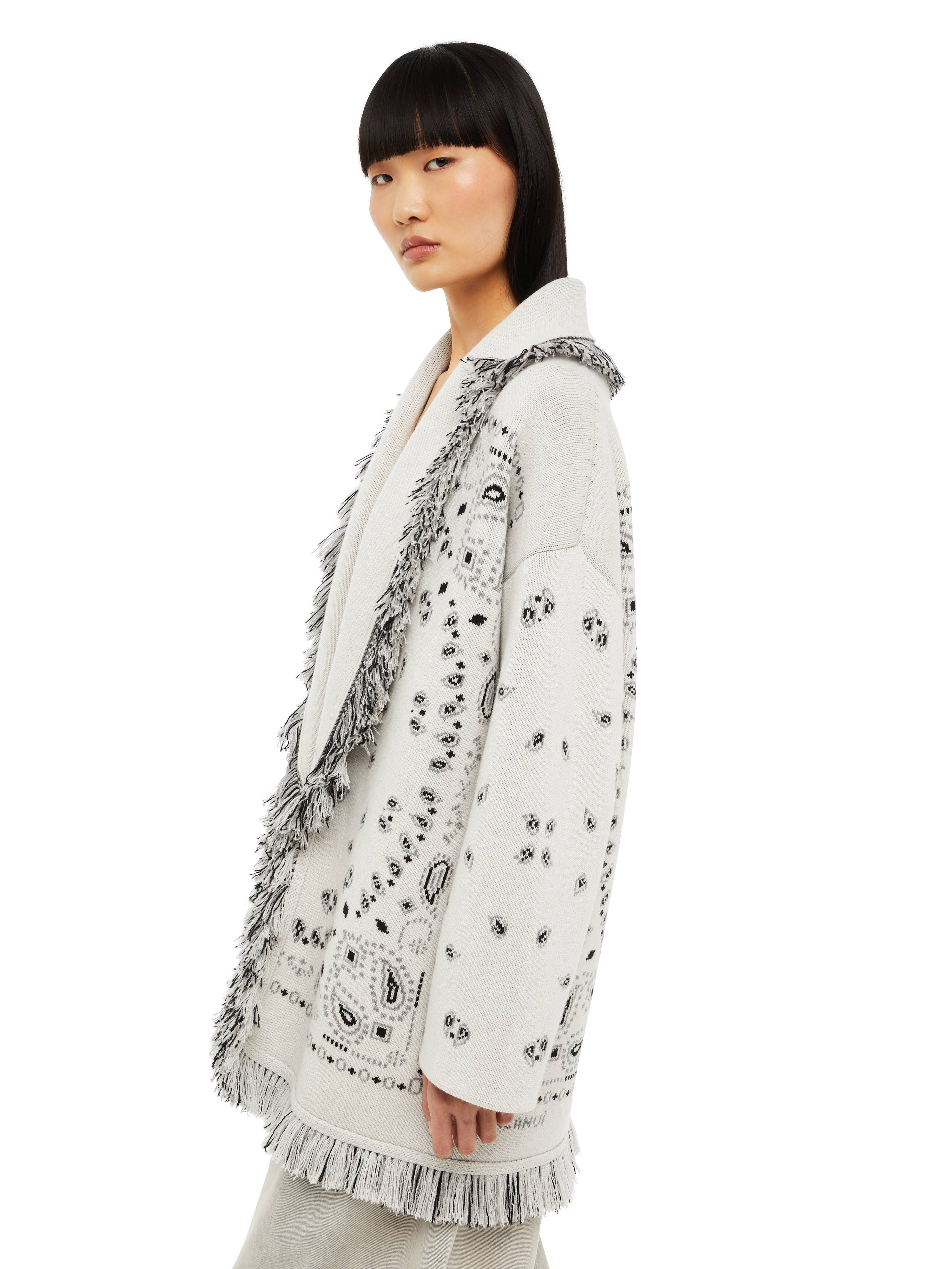 Alanui Bandana Jacquard Cardigan Moon Light LWHB064F23KNI002