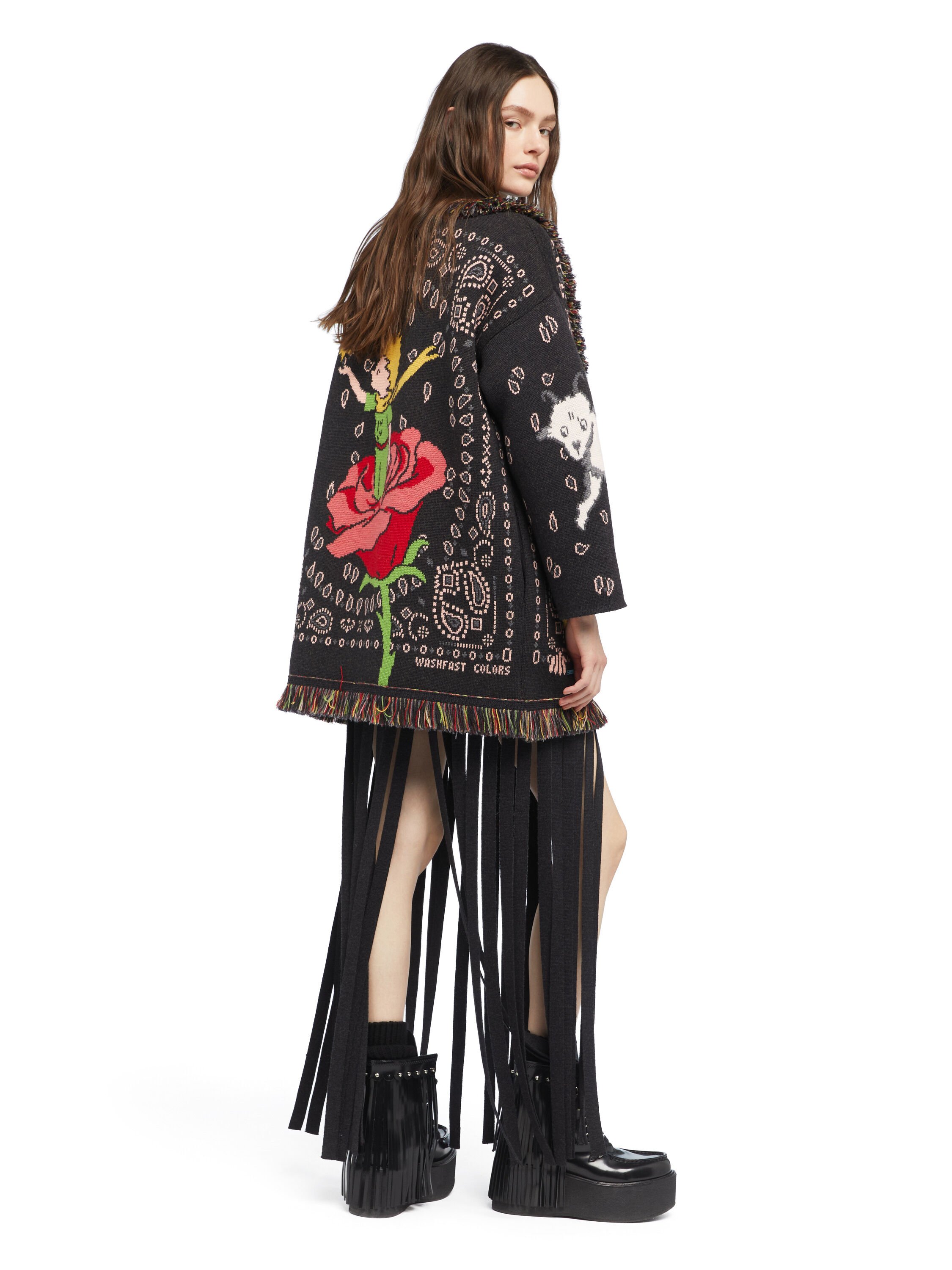Alanui Collab The Little Prince Cardigan Charcoal LWHB064E25KNI00G