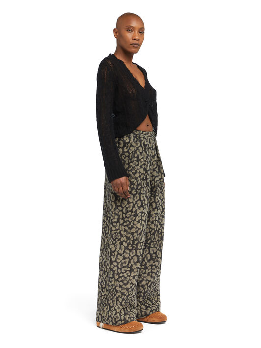 Alanui Seattle Jungle Wide Leg Denim Pants Ardesia-Dark Dust LWYB003E25DEN001