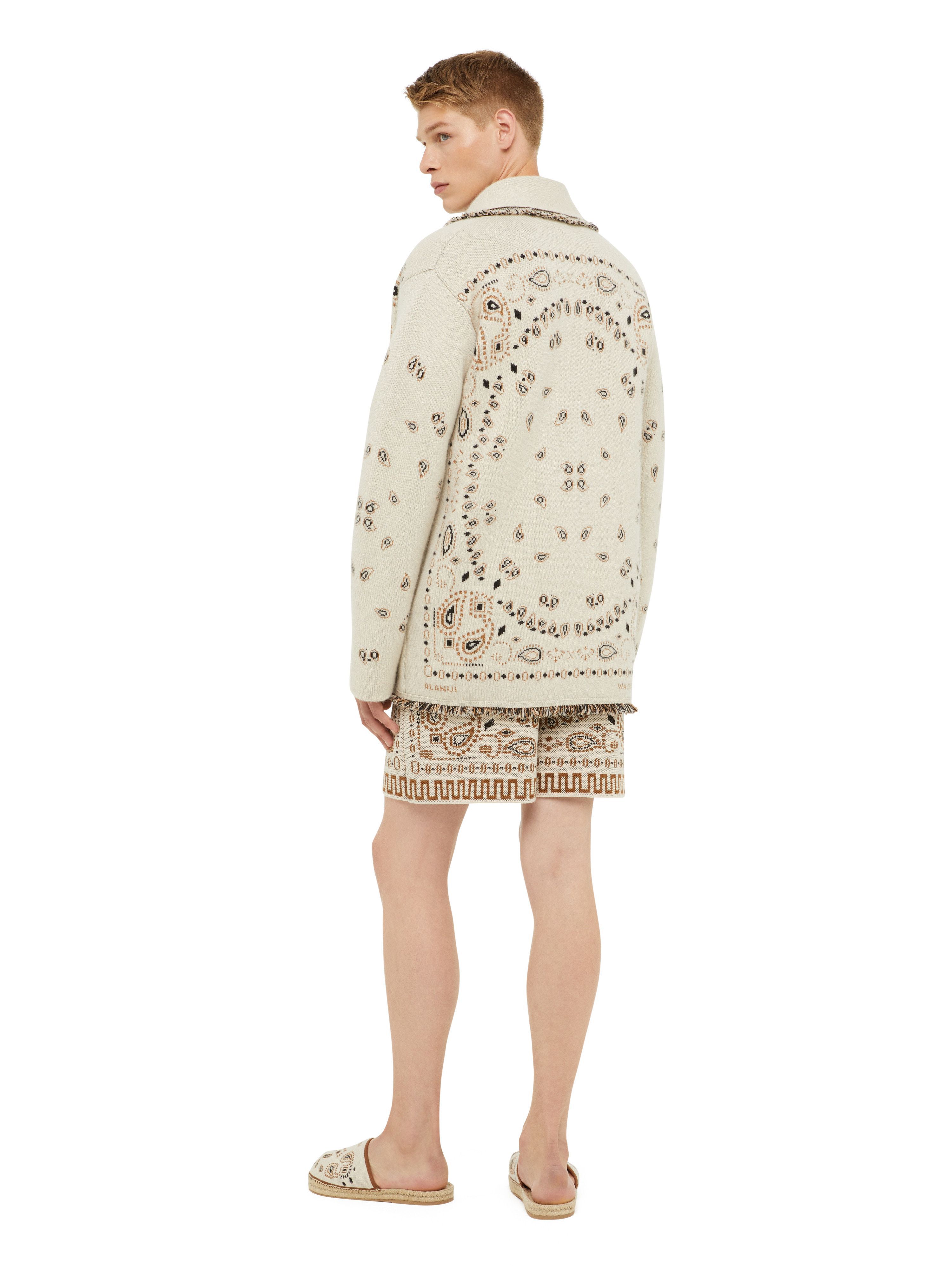 Alanui Bandana Jacquard Cardigan Curcuma LMHB039R24KNI006