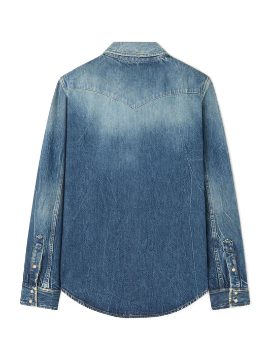Alanui Pacific Roads Denim Shirt Medium Wash Denim LMYD007E25DEN004