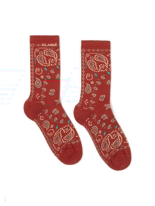 Alanui Bandana Socks Chalk-Coral LWRA007R26KNI001 Alanui Bandana Socks Chalk-Coral LWRA007R26KNI001
