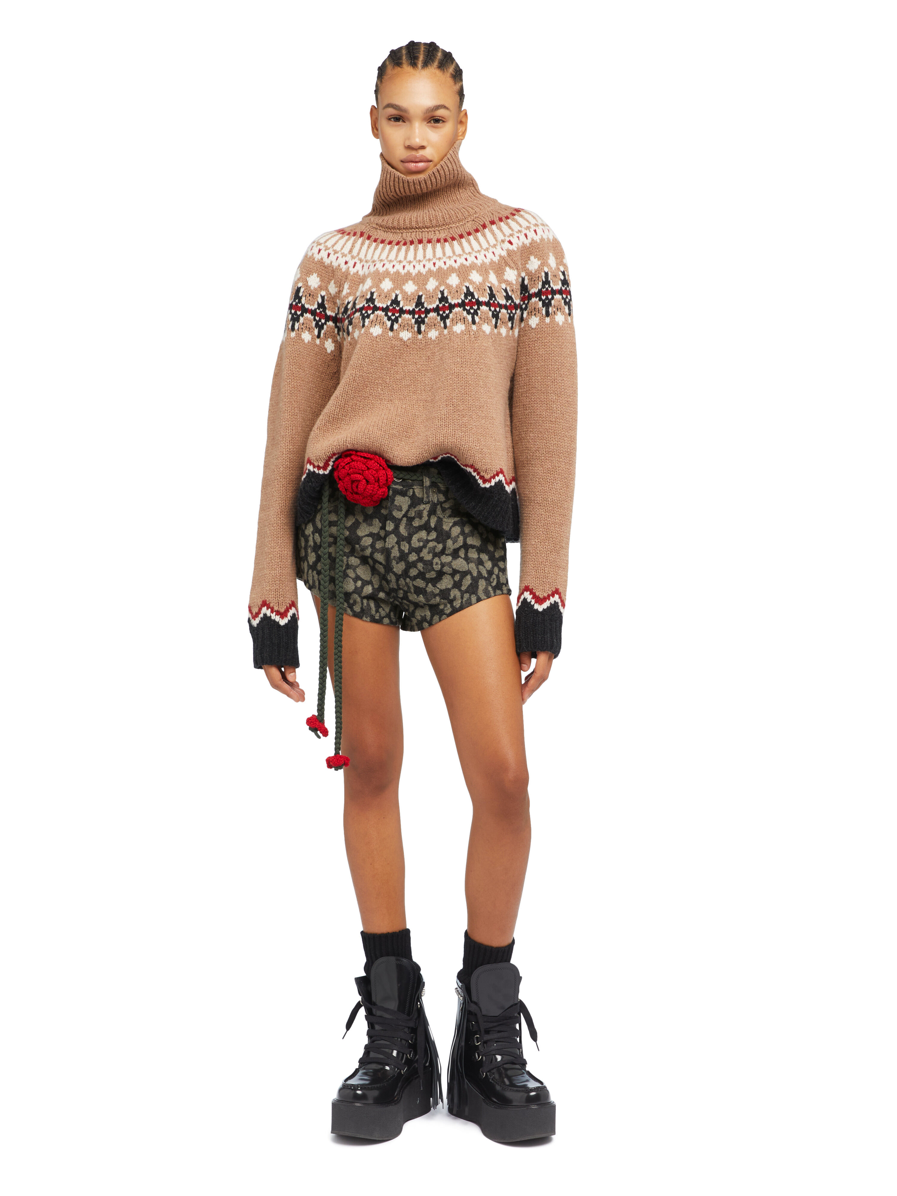 Alanui Seattle Jungle Denim Shorts Ardesia-Dark Dust LWYC009E25DEN001