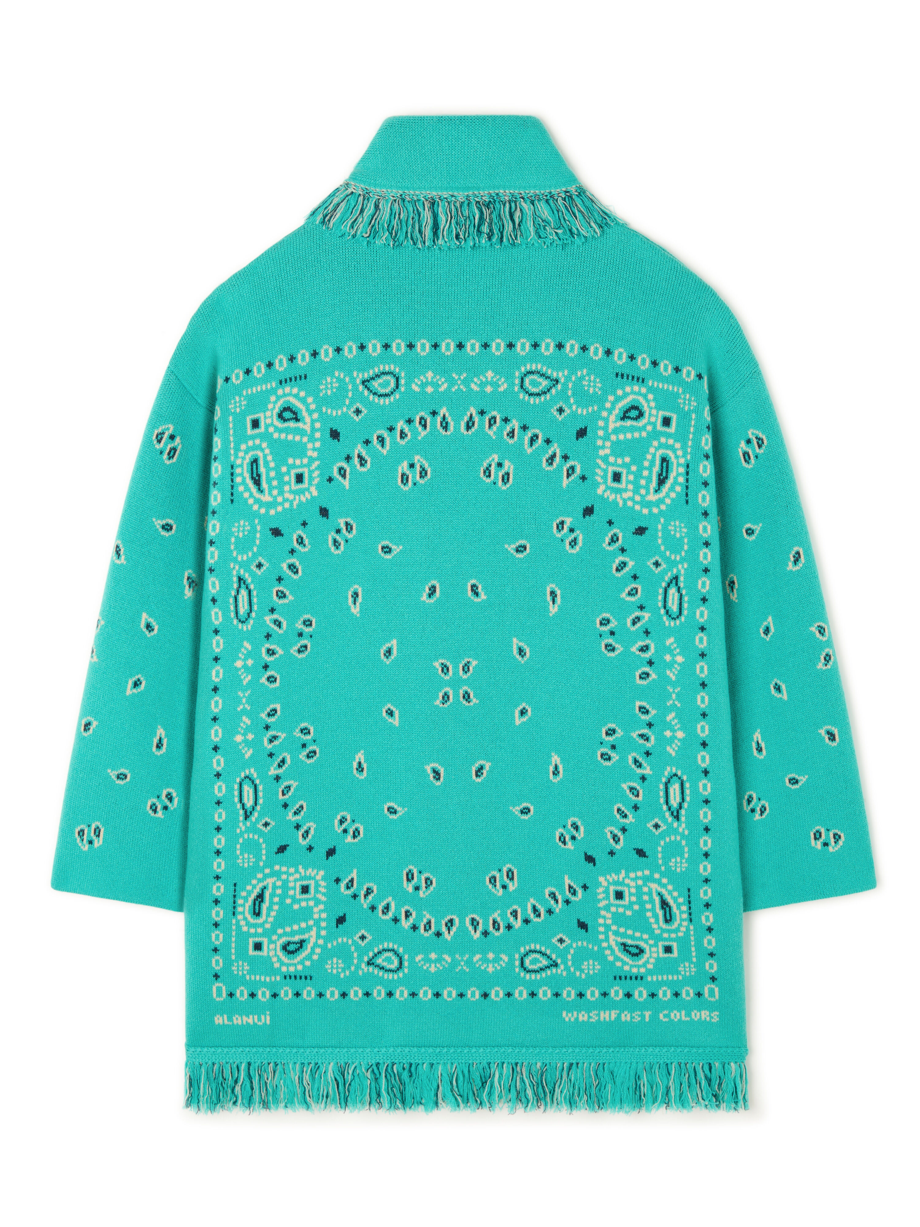 Bandana Jacquard Cardigan in Reef-Deep Blue for Women | Alanui®