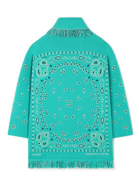 Alanui Bandana Jacquard Cardigan Reef-Deep Blue
