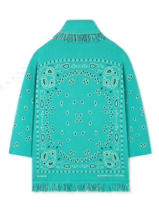 Alanui Bandana Jacquard Cardigan Reef-Deep Blue LWHB064R26KNI002