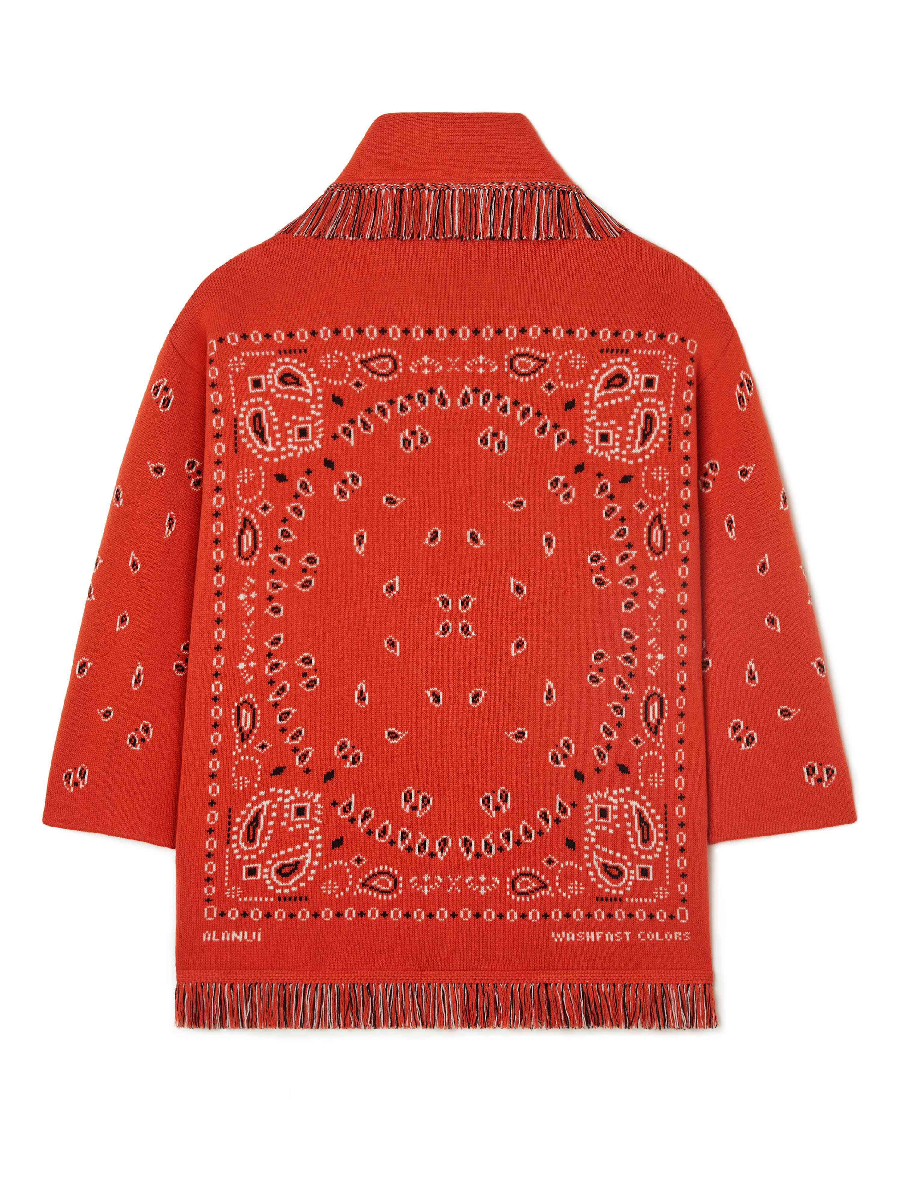 Alanui Bandana Jacquard Cardigan Tiger Lily-Multicolor LWHB064S23KNI006