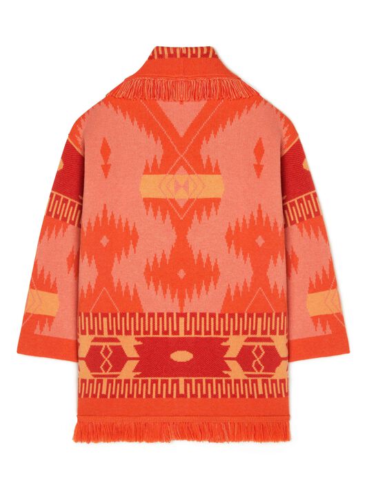 Alanui Icon Jacquard Cardigan Papaya-Sunset Orange LWHB064R24KNI001