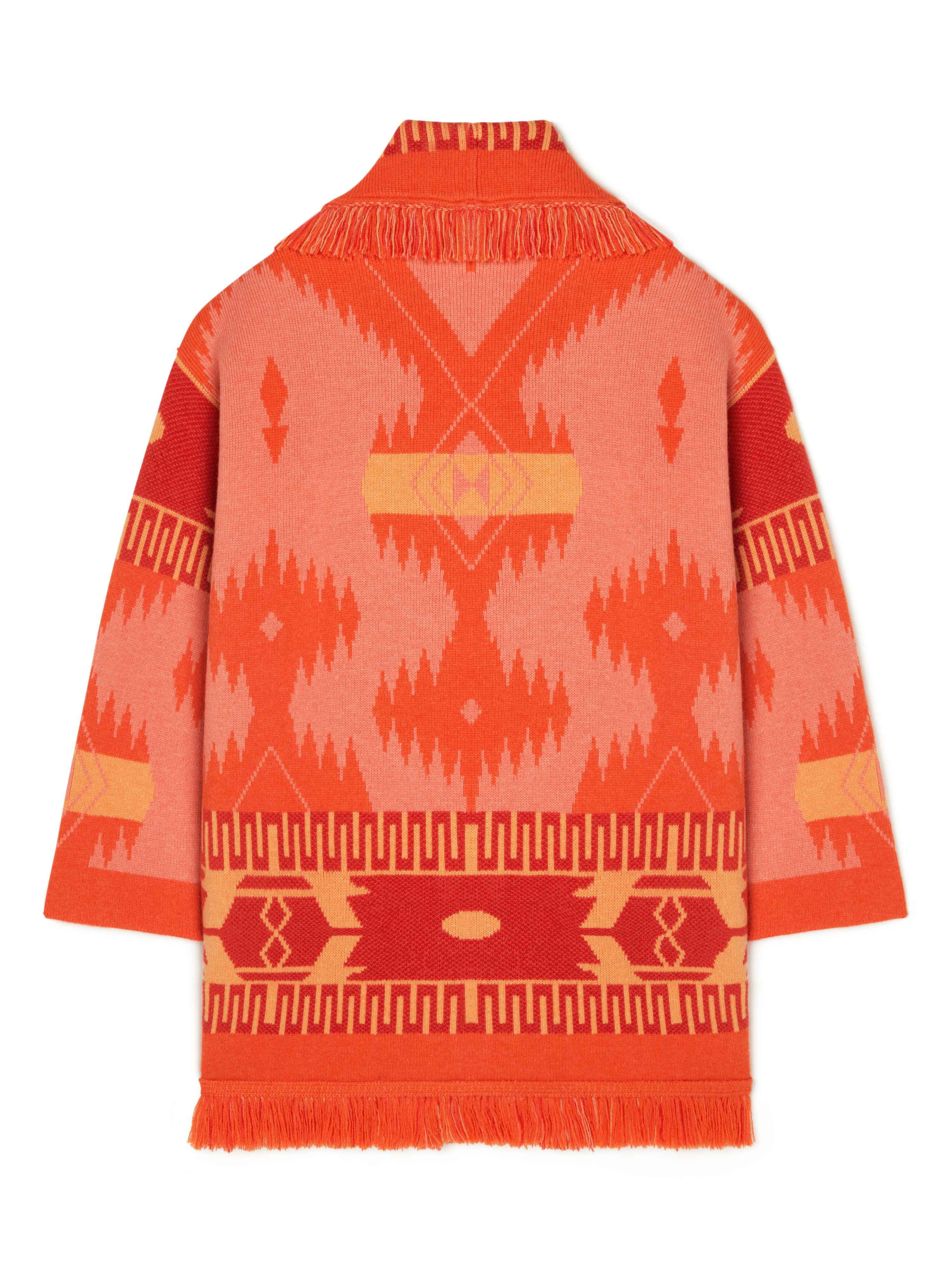 Alanui Icon Jacquard Cardigan Papaya-Sunset Orange LWHB064R24KNI001