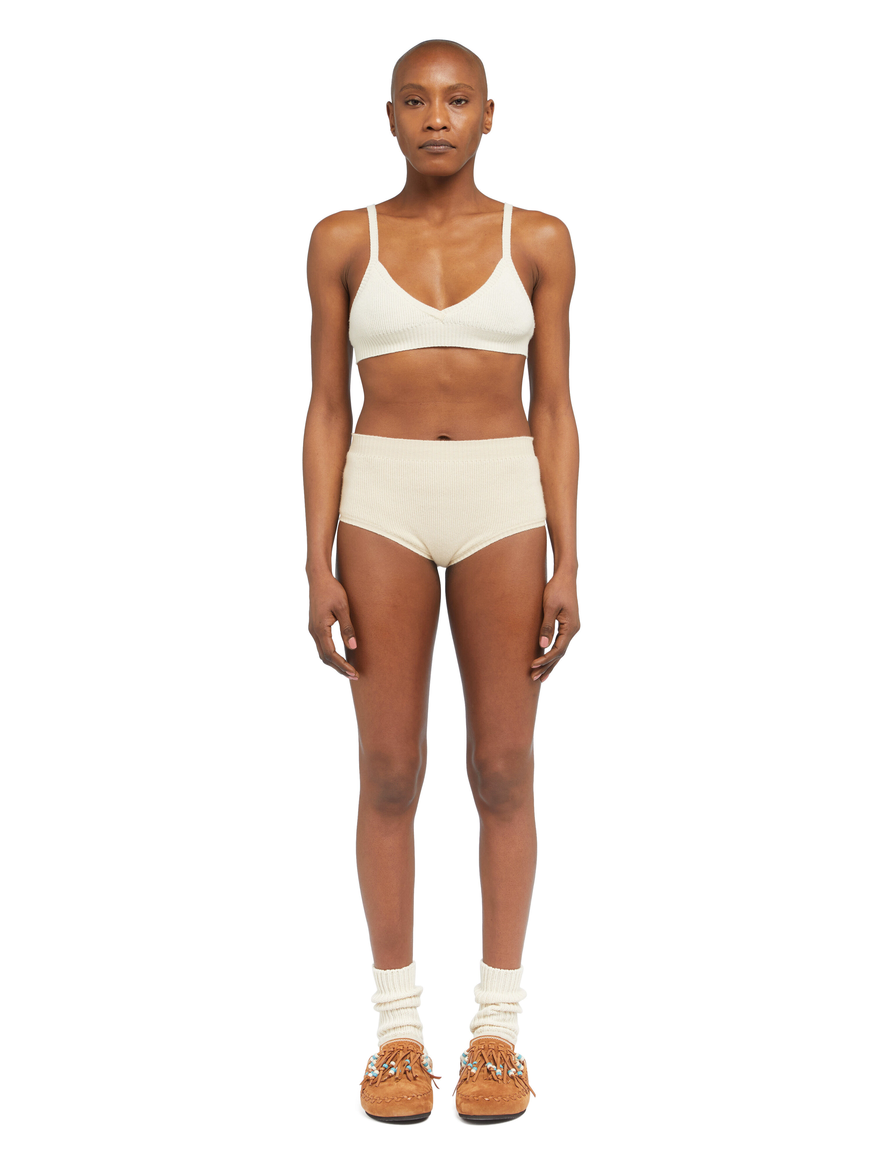 Alanui Cashmere Culotte White LWHM020E25KNI001