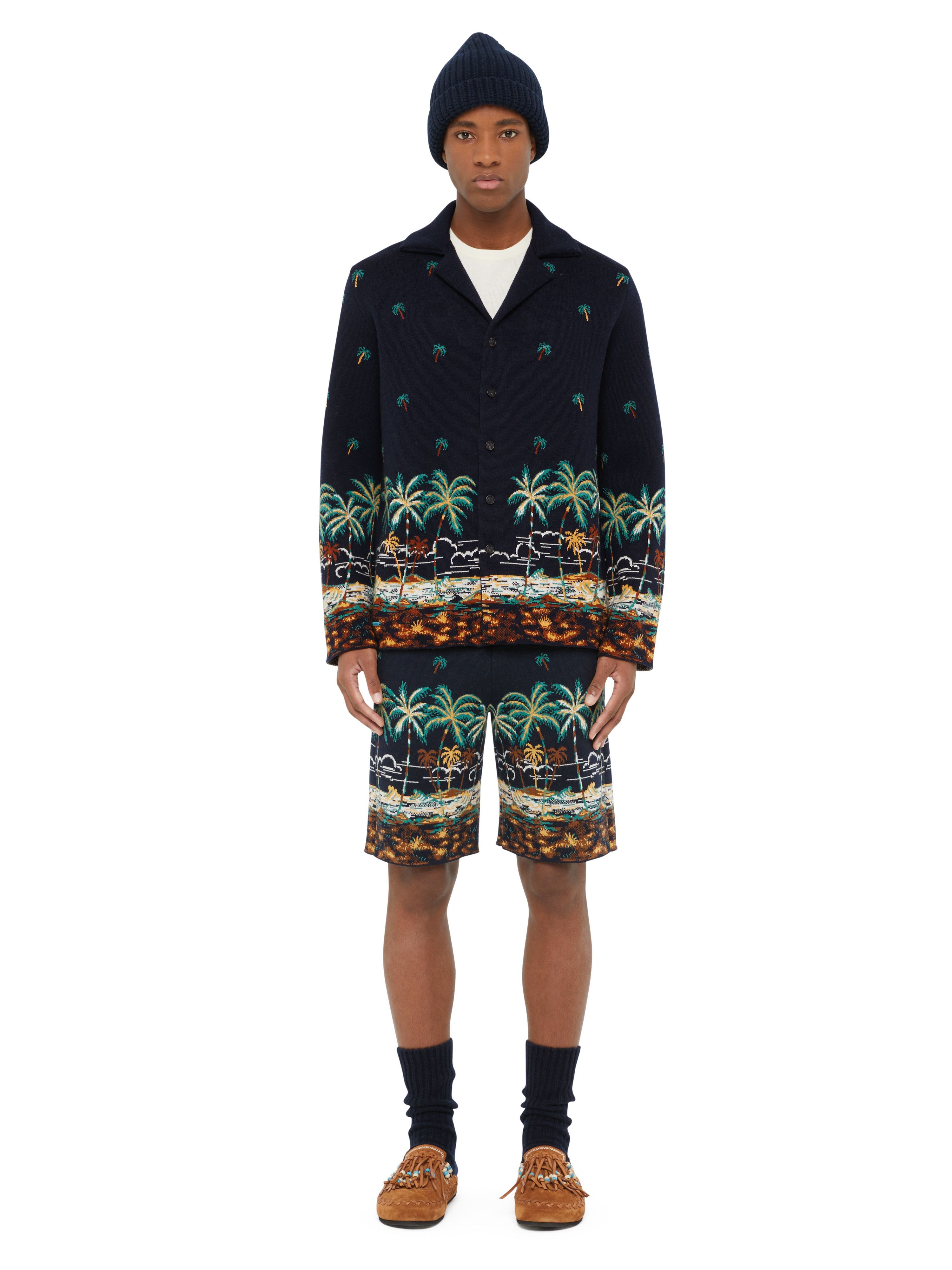 Alanui The Tale Of A Hawaiian Shirt Midnight Blue-Multicolor LMHY004E24KNI001