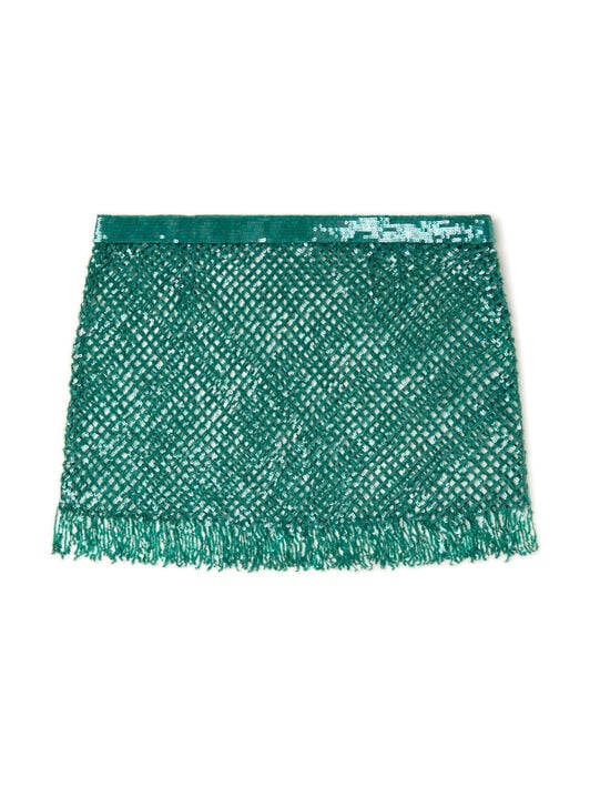 Alanui Nothing But Light Mini Skirt Green Tide LWCU005R26MAT001