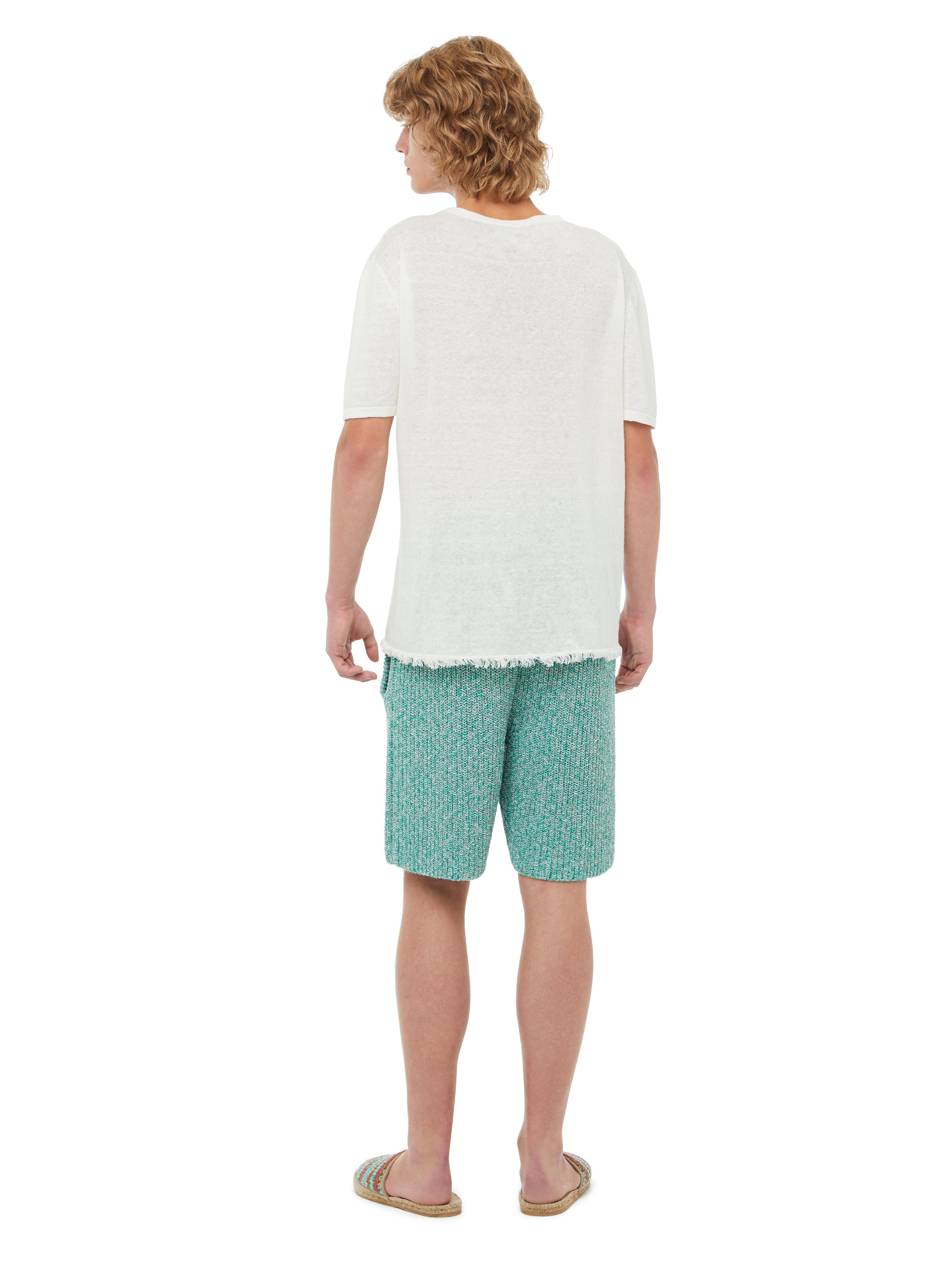 Alanui Linen Knit T-Shirt Clotted Cream LMHA043S23FAB001