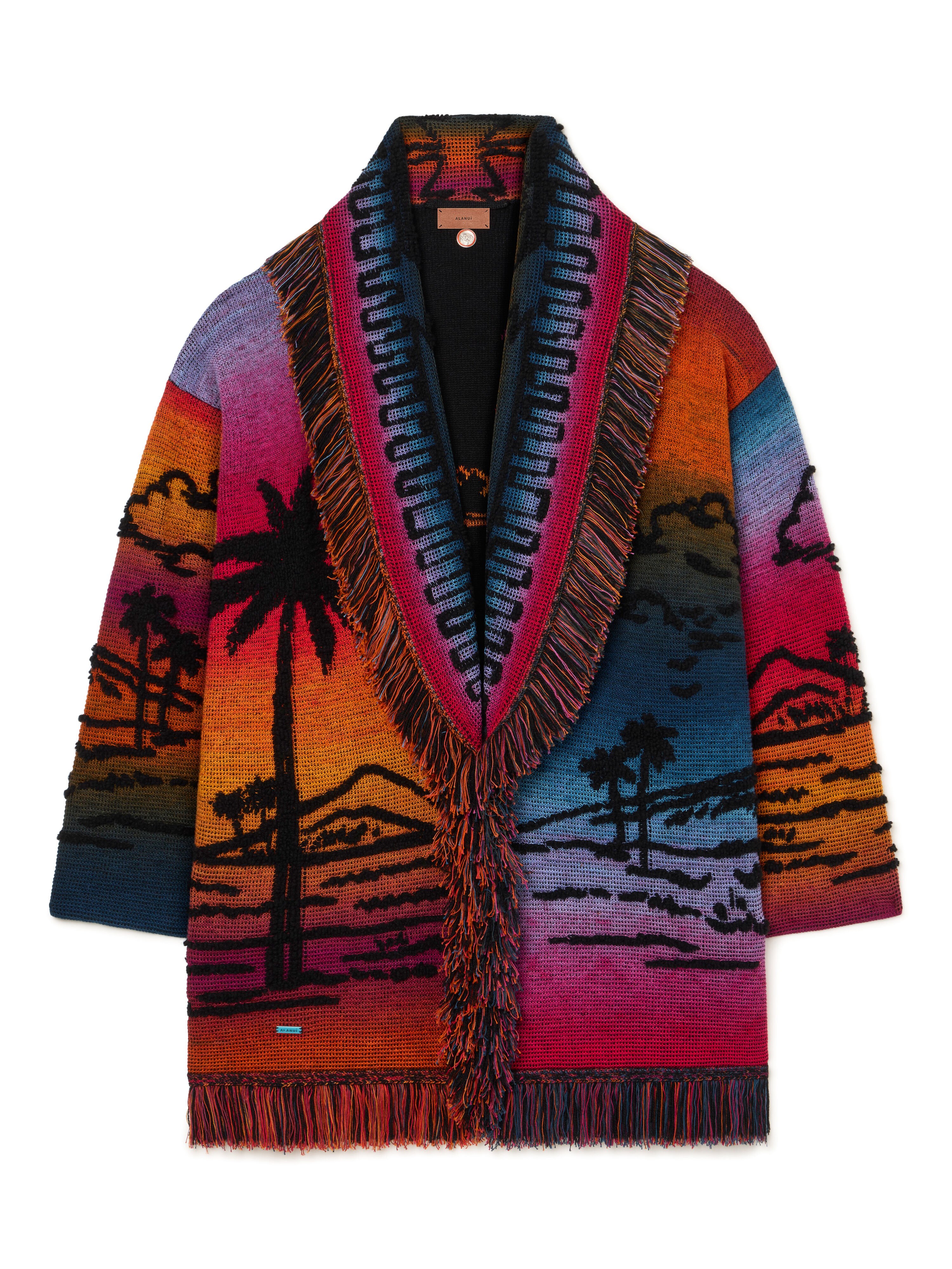 Alanui Sunset Stories Cardigan Black-Multicolor LWHB064R26KNI010